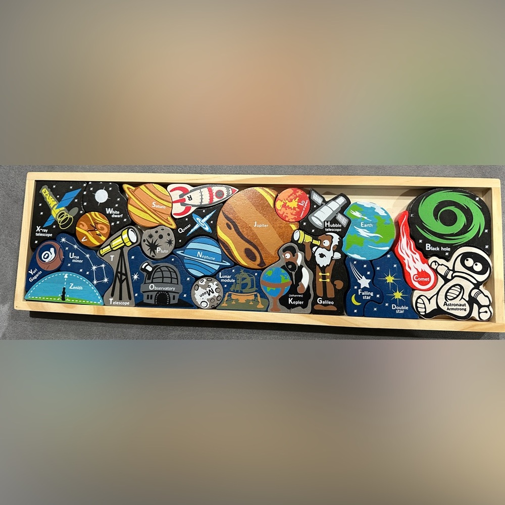 Begin Again Space-Themed Wooden Puzzle (complete)